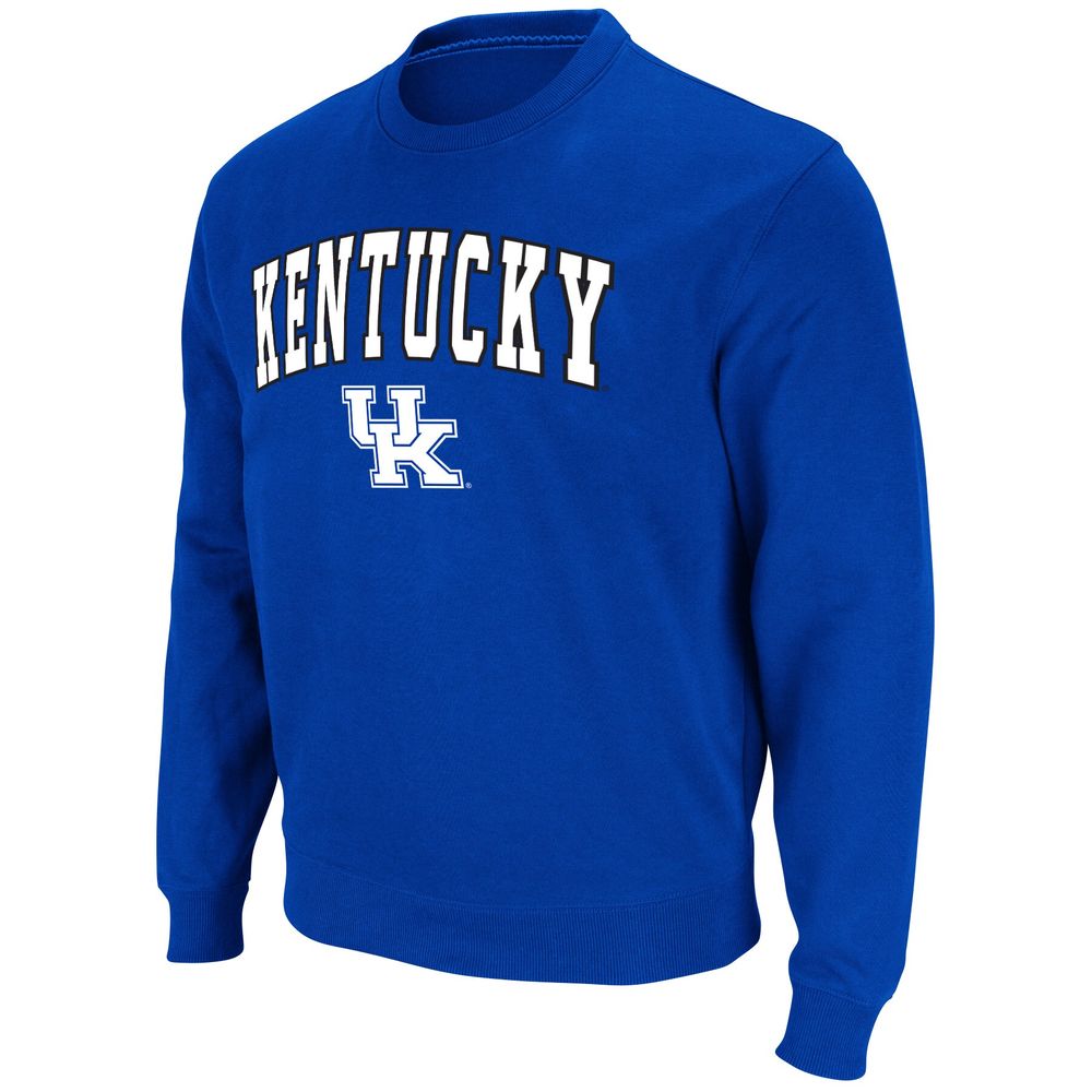 Men's Colosseum Royal Kentucky Wildcats Arch & Logo Pullover Sweatshirt