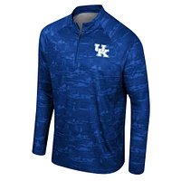 Men's Colosseum Royal Kentucky Wildcats Carson Raglan Quarter-Zip Jacket