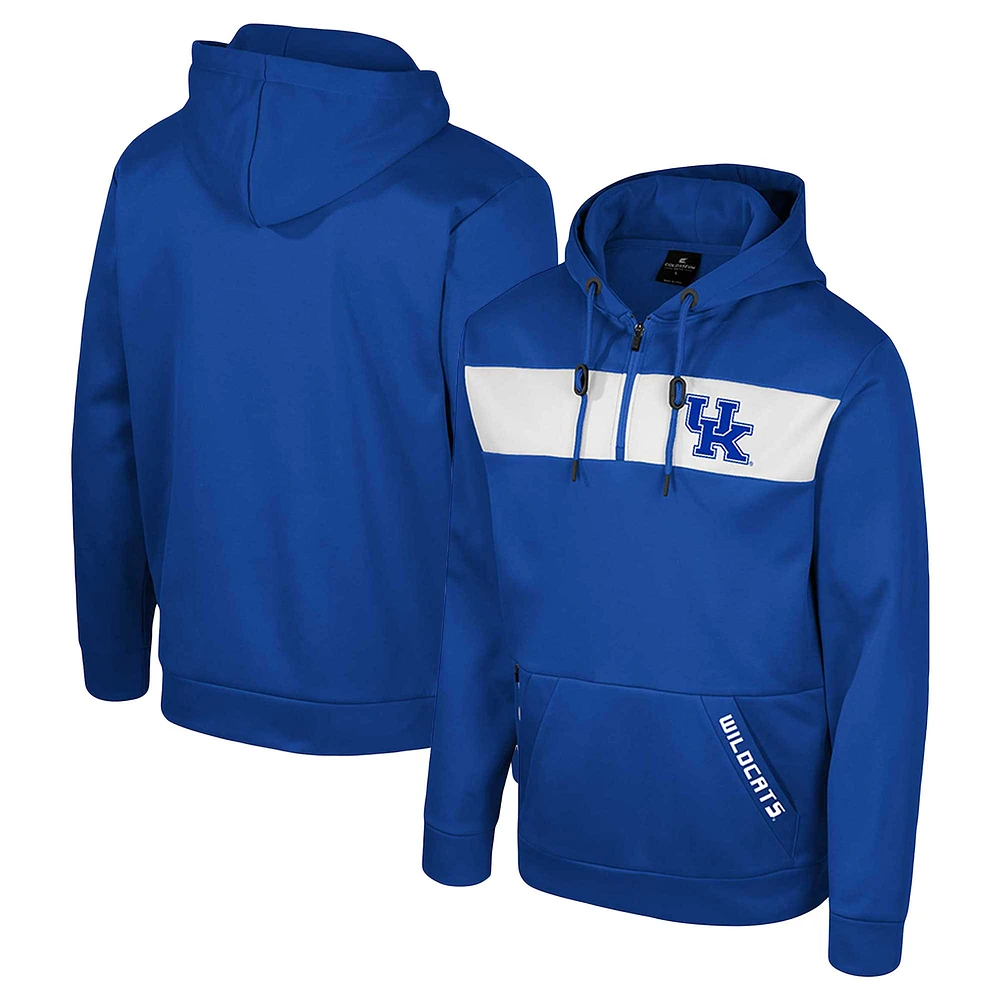 Men's Colosseum  Royal Kentucky Wildcats Quarter-Zip Hoodie