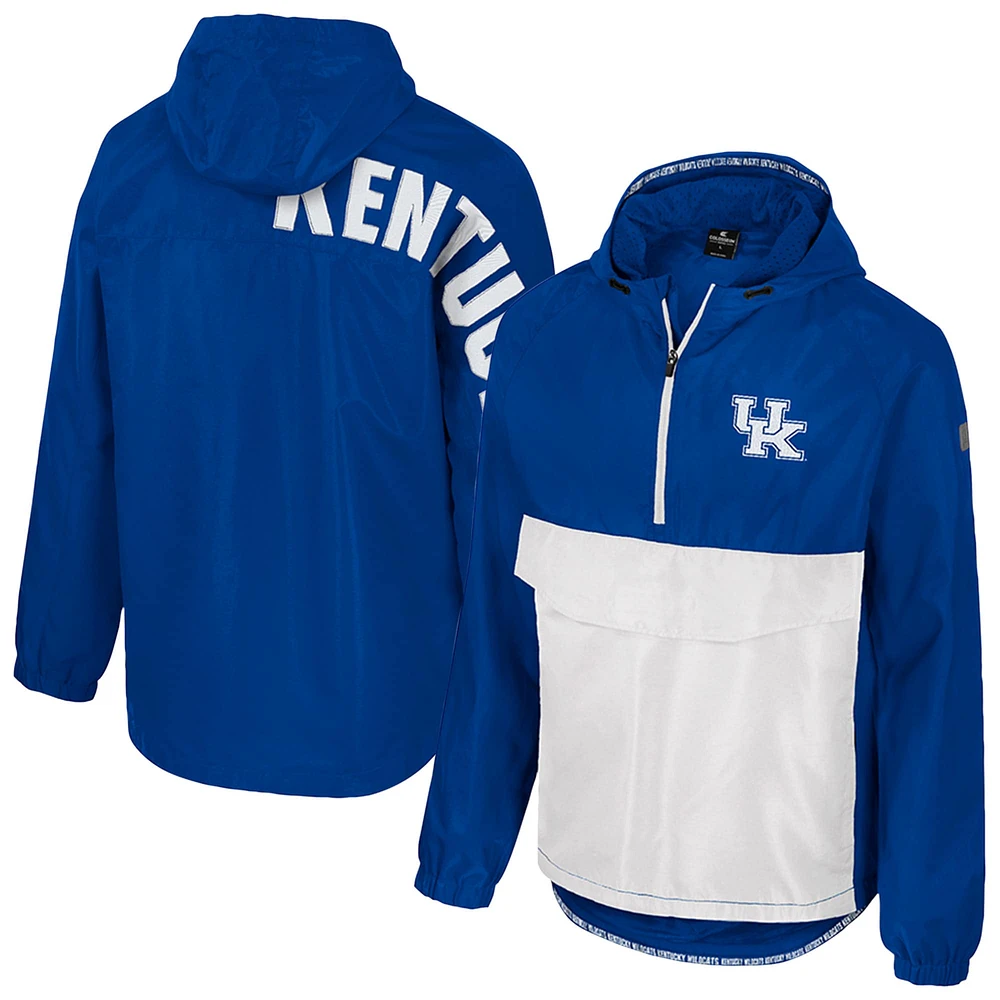 Veste anorak à demi-zip Colosseum Royal Kentucky Wildcats Reloaded pour homme