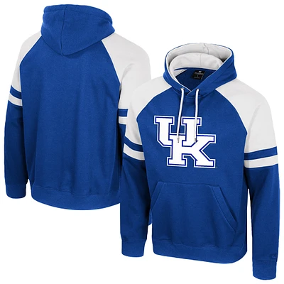 Men's Colosseum  Royal Kentucky Wildcats Todd Raglan Pullover Hoodie