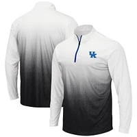 Men's Colosseum White/Black Kentucky Wildcats Magic Ombre Long Sleeve Quarter-Zip Top