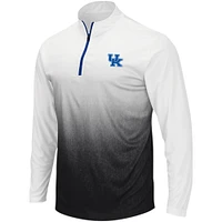 Men's Colosseum White/Black Kentucky Wildcats Magic Ombre Long Sleeve Quarter-Zip Top