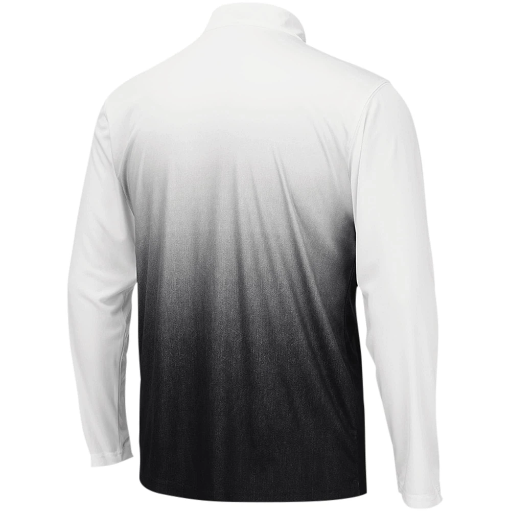 Men's Colosseum White/Black Kentucky Wildcats Magic Ombre Long Sleeve Quarter-Zip Top