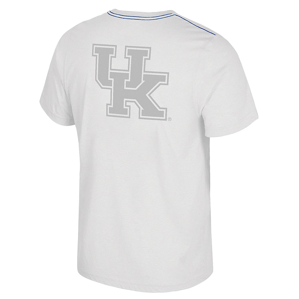 T-shirt à double logo blanc Colosseum Kentucky Wildcats pour homme