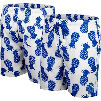 Short de bain pour homme Colosseum White Kentucky Wildcats Pineapples