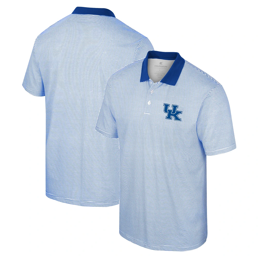 Men's Colosseum White Kentucky Wildcats Print Stripe Polo