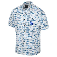 Men's Colosseum White Kentucky Wildcats Spontaneous is Romantic Camp Button-Up Shirt