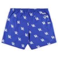 Columbia Royal Kentucky Wildcats Big & Tall Backcast II Allover Print Logo Omni-Shade Short pour homme