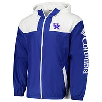 Coupe-vent entièrement zippé Columbia Royal Kentucky Wildcats Flash Challenger II Omni-Shade pour homme