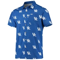Men's Columbia Royal Kentucky Wildcats Super Slack Tide Omni-Shade Button-Up Shirt