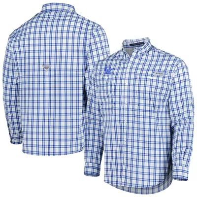 Kentucky Wildcats Columbia Super Tamiami Omni-Shade Long Sleeve Button-Down Shirt - Royal
