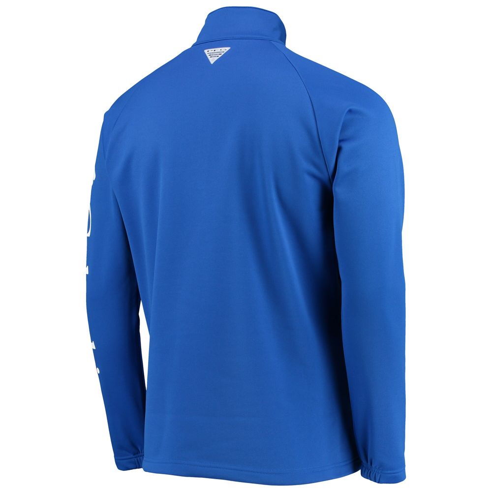 Men's Columbia Royal Kentucky Wildcats Terminal Tackle Fleece Raglan Omni-Shade Quarter-Zip Jacket