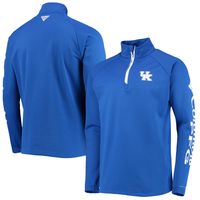 Men's Columbia Royal Kentucky Wildcats Terminal Tackle Fleece Raglan Omni-Shade Quarter-Zip Jacket