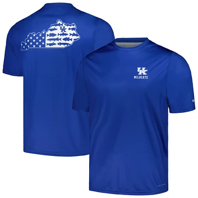 T-shirt pour homme Columbia Royal Kentucky Wildcats Terminal Tackle State Omni-Shade