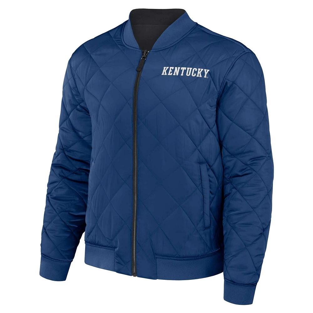 Collection Darius Rucker pour hommes par Fanatics - Blouson aviateur réversible entièrement zippé noir/royal Kentucky Wildcats