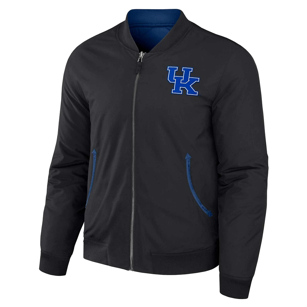 Collection Darius Rucker pour hommes par Fanatics - Blouson aviateur réversible entièrement zippé noir/royal Kentucky Wildcats