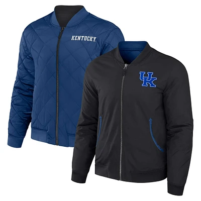 Collection Darius Rucker pour hommes par Fanatics - Blouson aviateur réversible entièrement zippé noir/royal Kentucky Wildcats