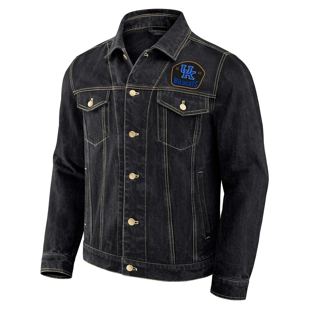 Men's Darius Rucker Collection by Fanatics Black Kentucky Wildcats Button-Up Denim Jacket