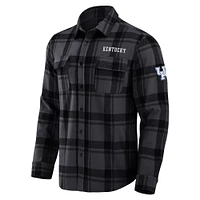 Chemise boutonnée à carreaux décontractée pour homme de la collection Darius Rucker Fanatics, noire, Kentucky Wildcats