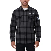 Chemise boutonnée à carreaux décontractée pour homme de la collection Darius Rucker Fanatics, noire, Kentucky Wildcats