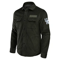 Veste-chemise en velours côtelé pour homme de la collection Darius Rucker Fanatics, couleur olive, Kentucky Wildcats