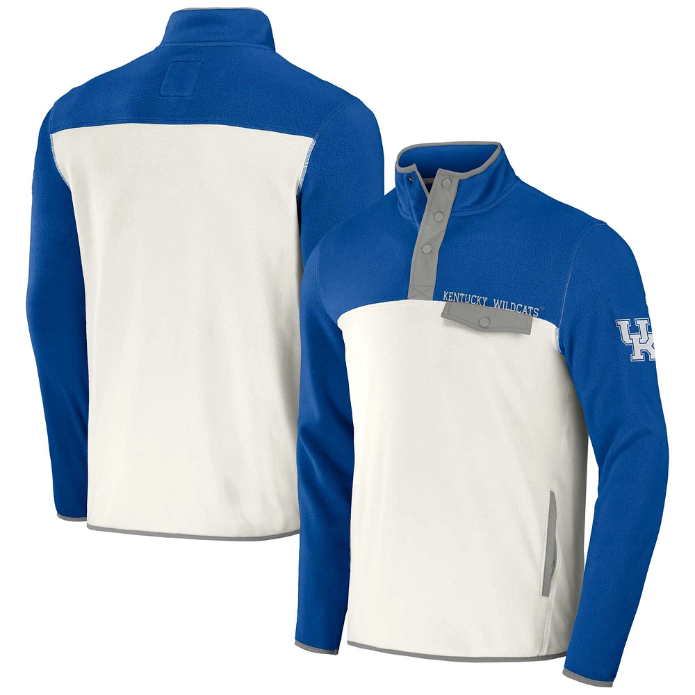 Collection Darius Rucker pour homme par Fanatics Royal/White Kentucky Wildcats Micro Fleece Half-Snap Jacket