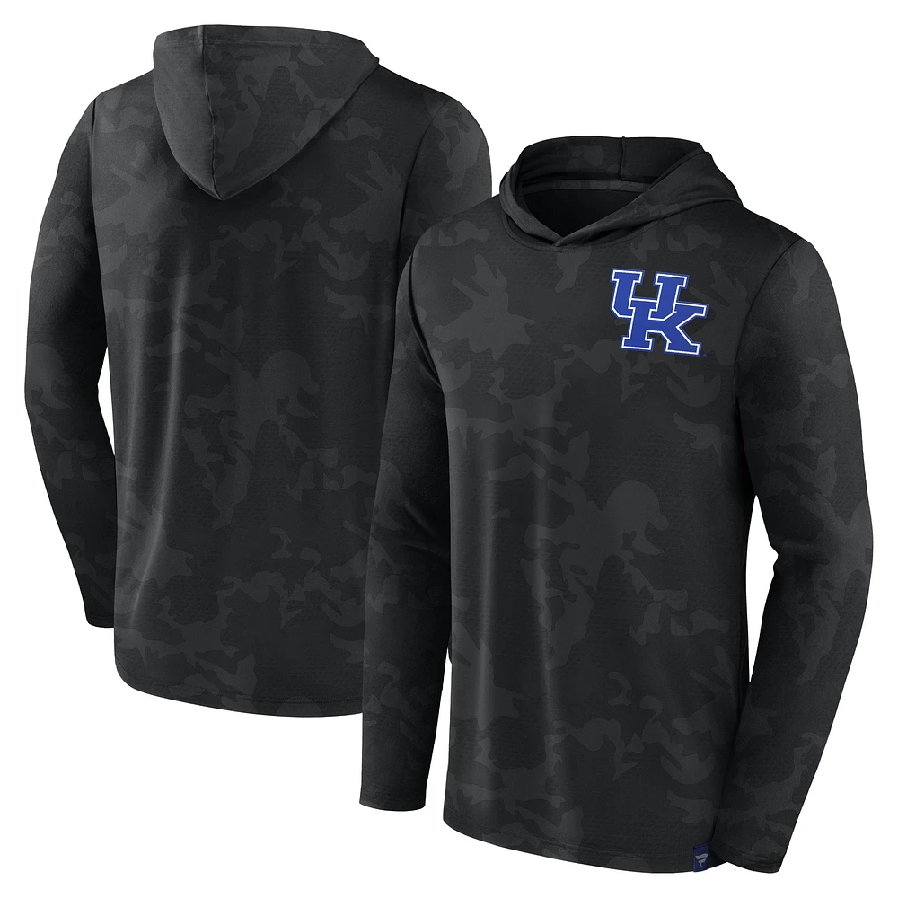 Men's Fanatics  Black Kentucky Wildcats Camo Hoodie Long Sleeve T-Shirt