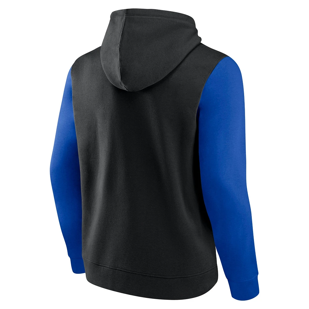 Men's Fanatics  Black Kentucky Wildcats Color Block Fleece Pullover Hoodie