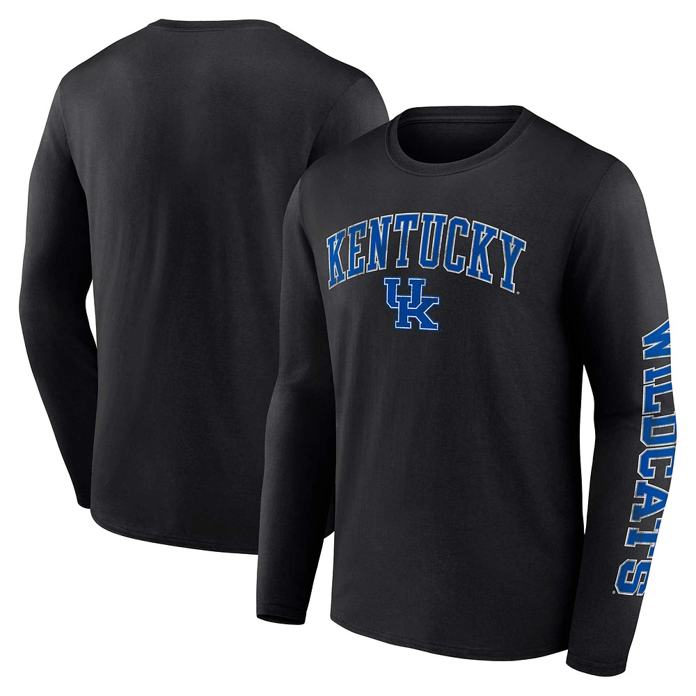 Men's Fanatics Black Kentucky Wildcats Distressed Arch Over Logo Long Sleeve T-Shirt