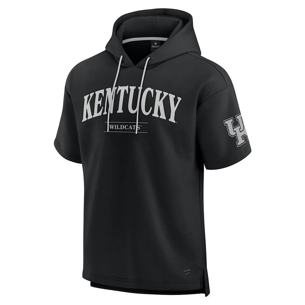 Men's Fanatics Black Kentucky Wildcats Ready Short Sleeve Pullover Hoodie