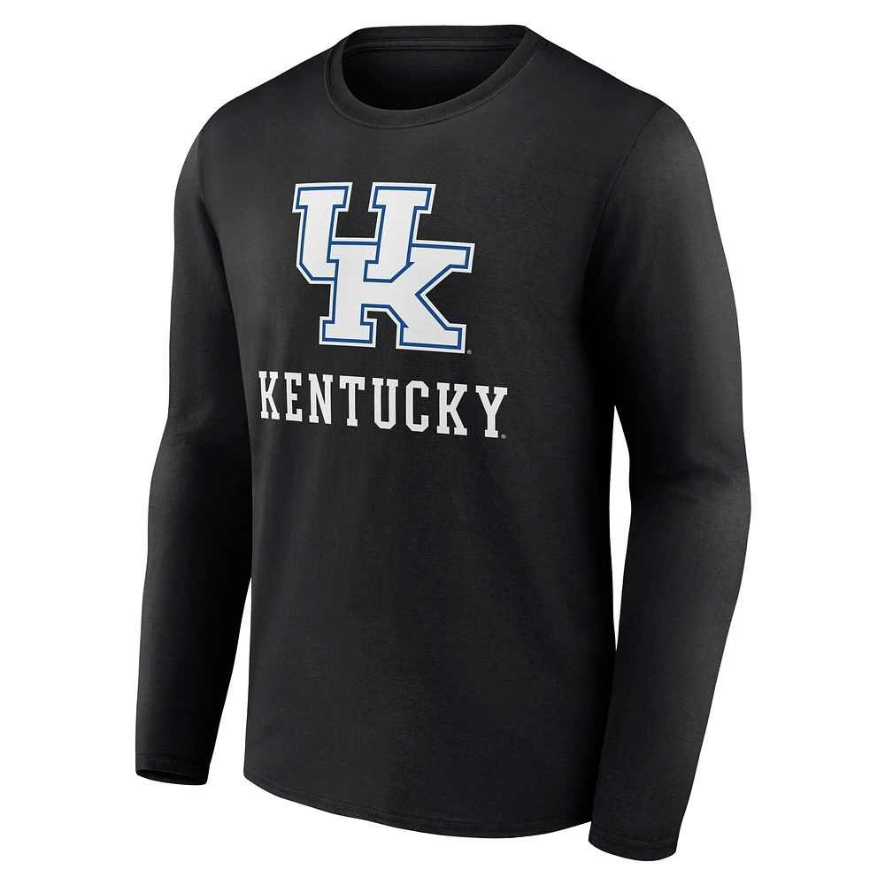 T-shirt à manches longues Fanatics pour hommes, noir, Kentucky Wildcats Team Lockup