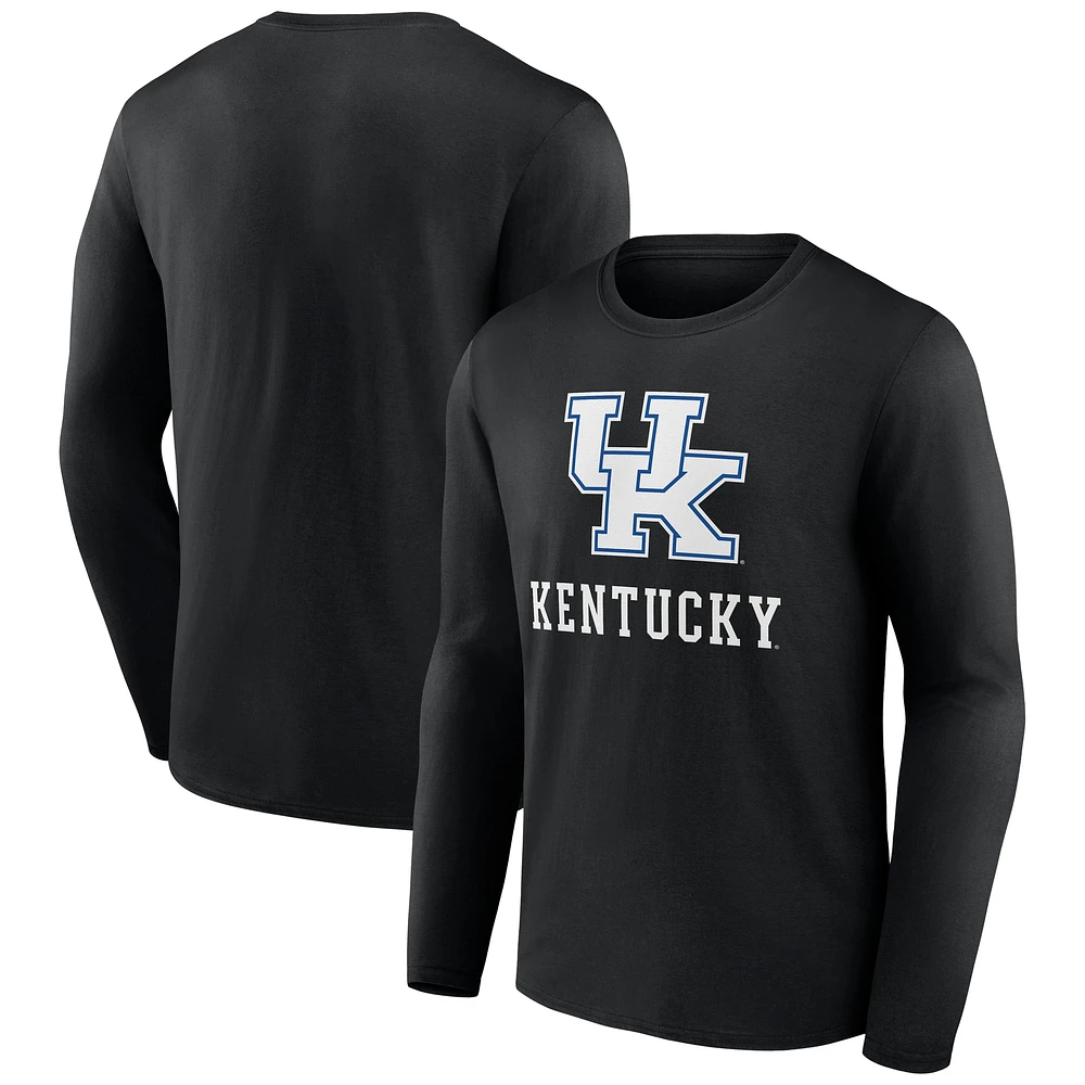 T-shirt à manches longues Fanatics pour hommes, noir, Kentucky Wildcats Team Lockup