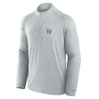 Men's Fanatics Gray Kentucky Wildcats Mock Neck Half-Zip Pullover Jacket