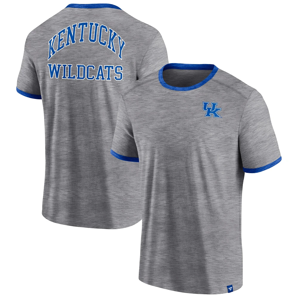 Men's Fanatics Heather Gray Kentucky Wildcats Classic Stack Ringer T-Shirt