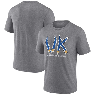 Men's Fanatics Heather Gray Kentucky Wildcats Favorite Play Tri-Blend T-Shirt