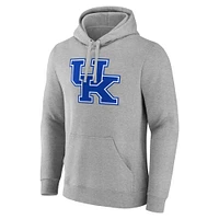 Sweat à capuche avec logo principal des Kentucky Wildcats de Fanatics Heather Grey pour hommes