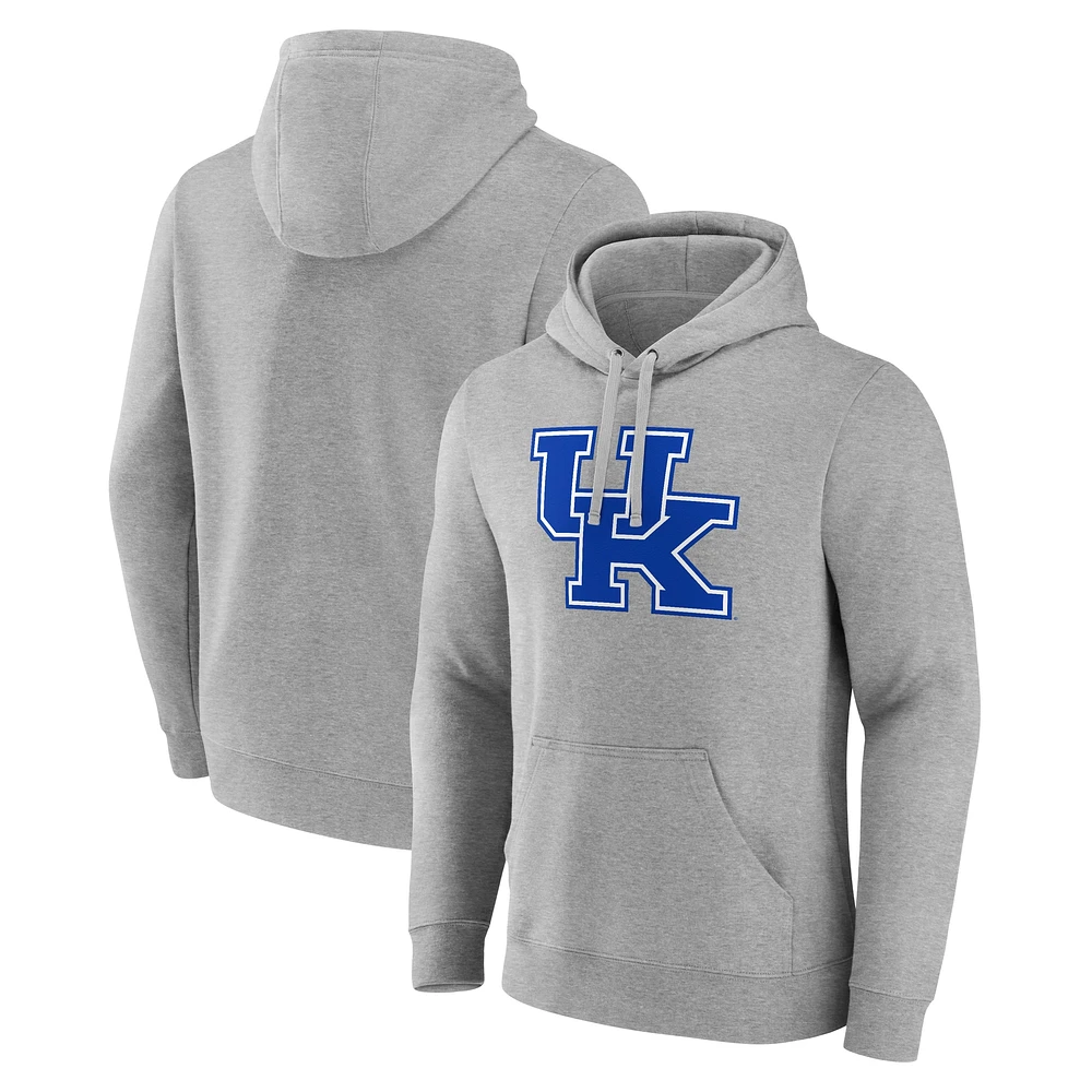 Men's Fanatics Heather Gray Kentucky Wildcats Primary Logo Pullover Hoodie