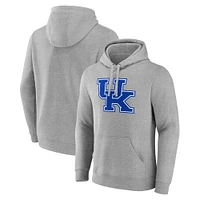 Sweat à capuche avec logo principal des Kentucky Wildcats de Fanatics Heather Grey pour hommes