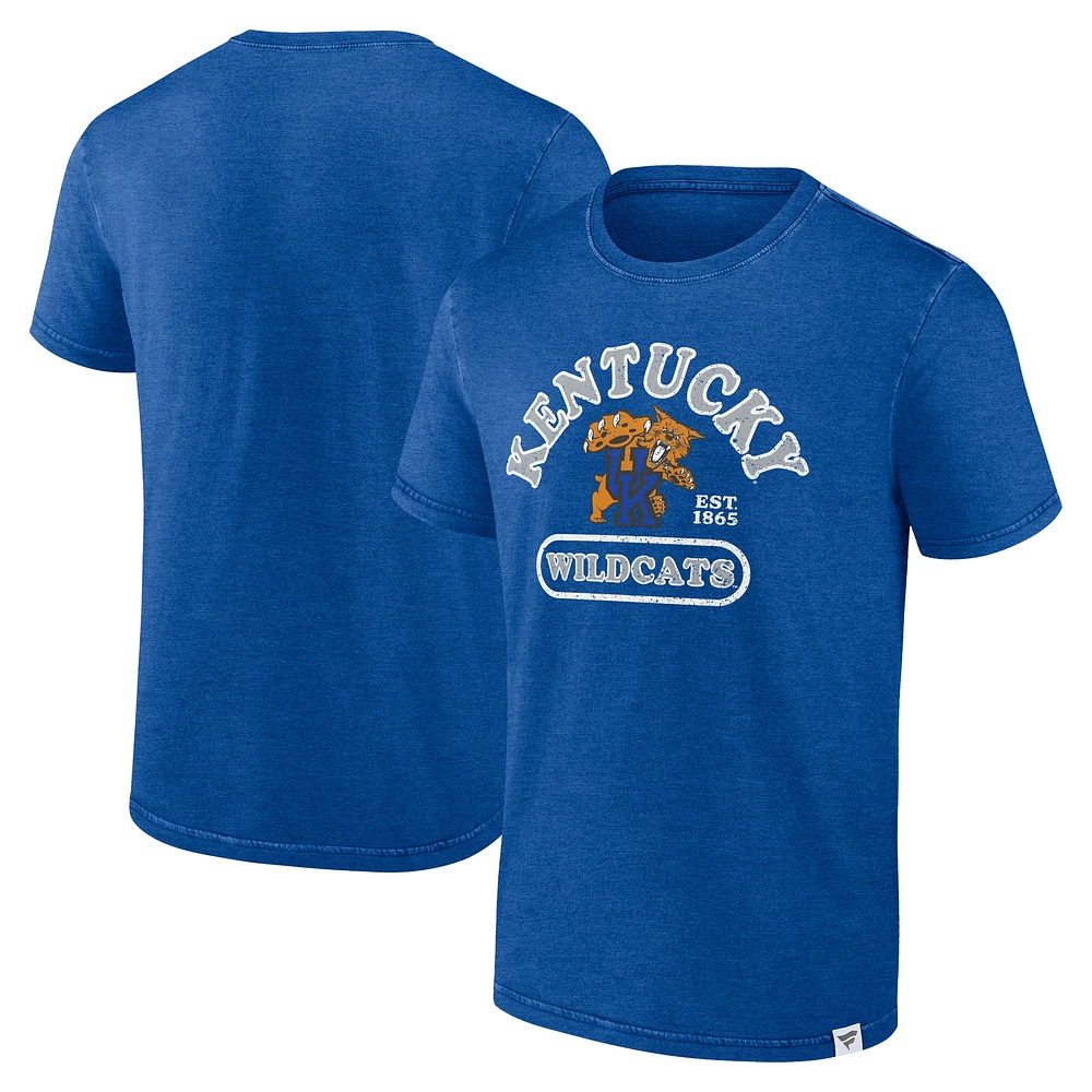 Men's Fanatics Heather Royal Kentucky Wildcats Old-School Pill Enzyme Washed T-Shirt