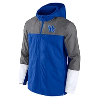 Veste entièrement zippée Fanatics pour hommes Royal/Gris Kentucky Wildcats Game Day Ready