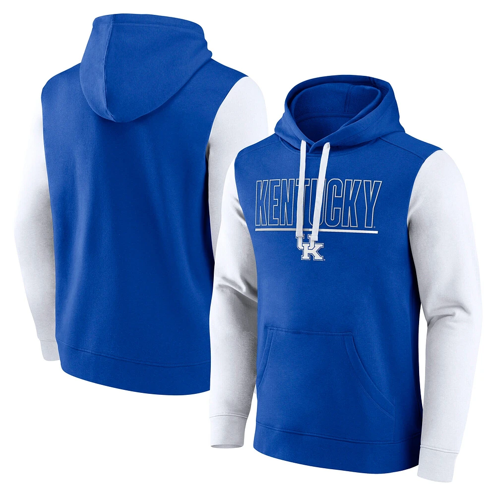 Sweat à capuche enfiler Fanatics Royal/White Kentucky Wildcats Outline pour homme