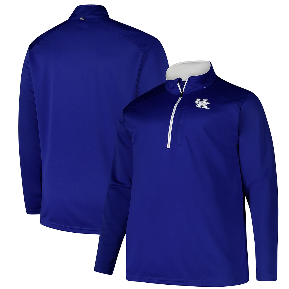 Men's Fanatics Royal Kentucky Wildcats Big & Tall Defender Quarter-Zip Top