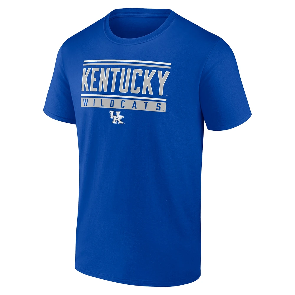 Men's Fanatics Royal Kentucky Wildcats Fundamentals Stripe and Block T-Shirt