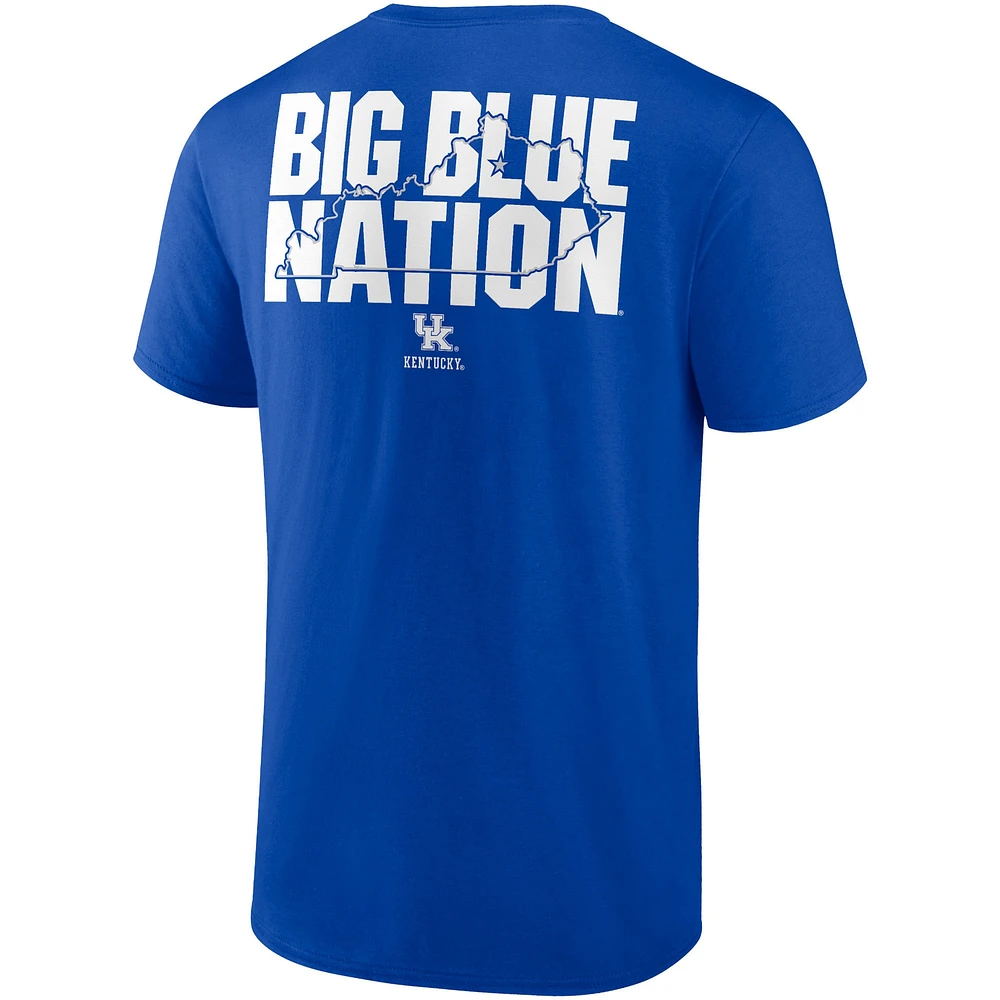 Men's Fanatics Royal Kentucky Wildcats Hometown Collection 2-Hit T-Shirt