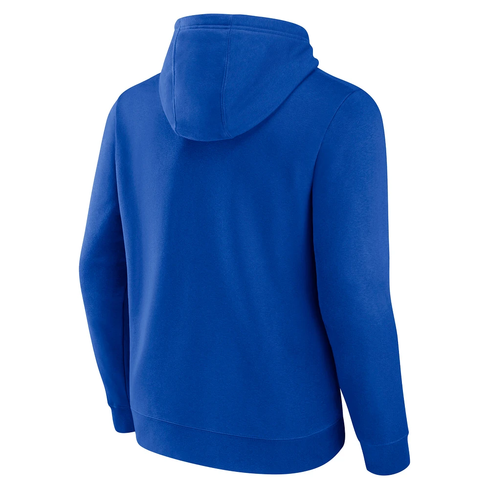 Men's Fanatics  Royal Kentucky Wildcats Iconic Fleece Down The Field Pullover Hoodie