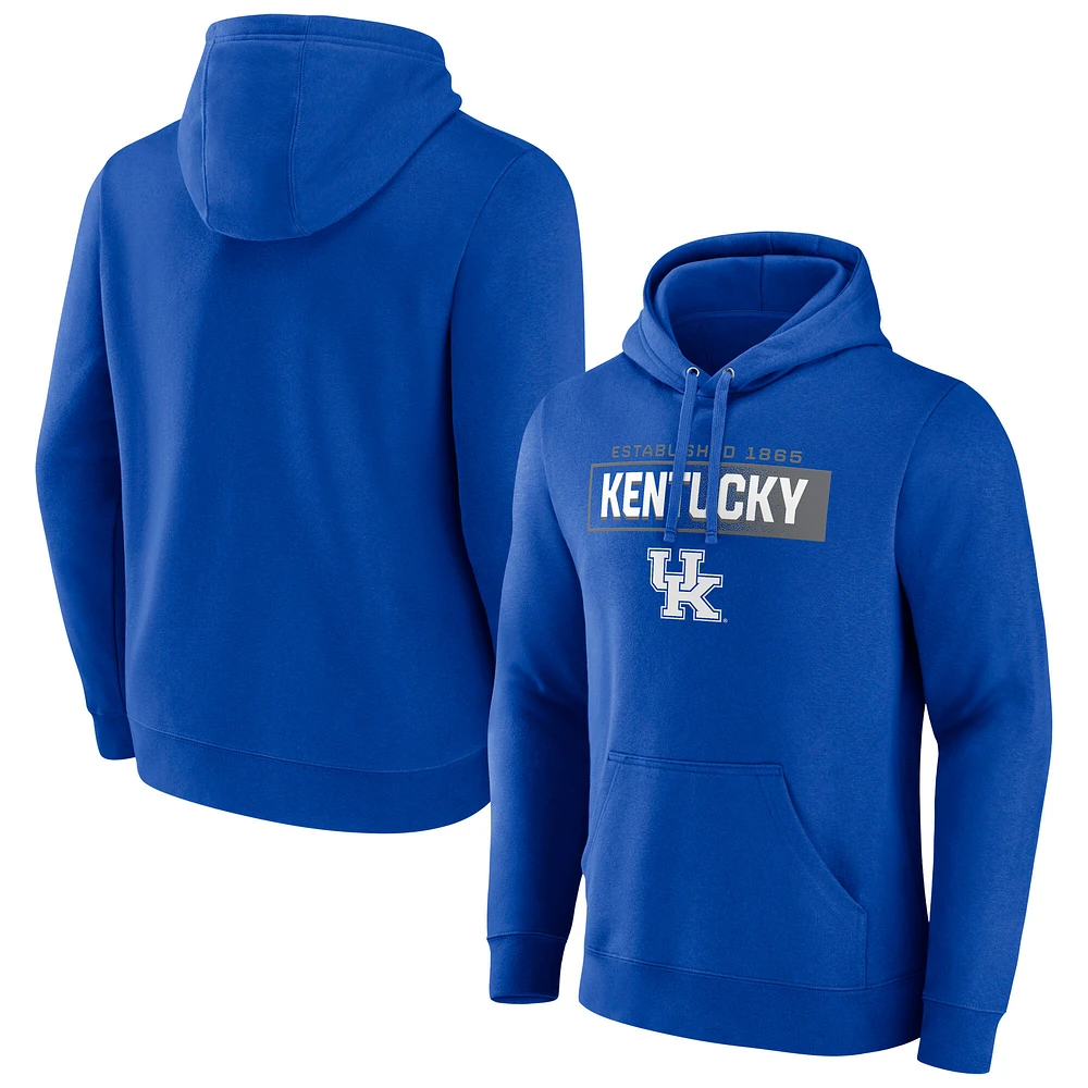 Sweat à capuche en polaire emblématique Royal Kentucky Wildcats pour hommes Fanatics