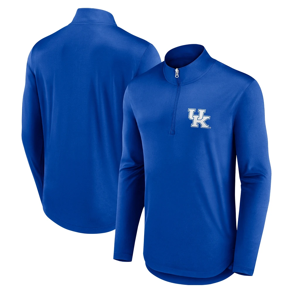 Men's Fanatics Royal Kentucky Wildcats Quarterback Mock Neck Quarter-Zip Top