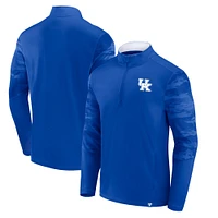 Men's Fanatics Royal Kentucky Wildcats Ringer Quarter-Zip Top