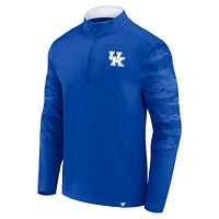 Men's Fanatics Royal Kentucky Wildcats Ringer Quarter-Zip Top